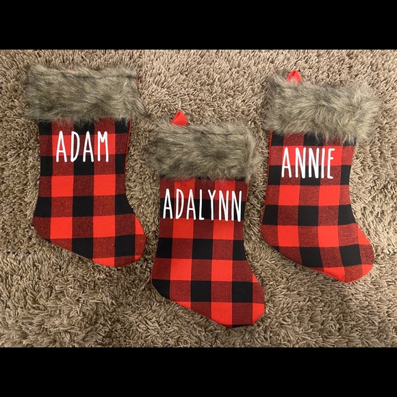 Personalized Christmas Stockings - Buffalo Plaid - Picture 7 of 8